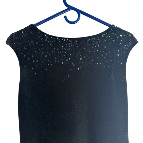 Vintage 90’s Velvet Sleeveless Beaded Maxi Sark Magic Dress, Fairy Black Sz 10 - Picture 4 of 8